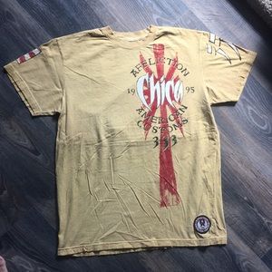 Used men’s Affliction t-shirt (yellow/mustard)